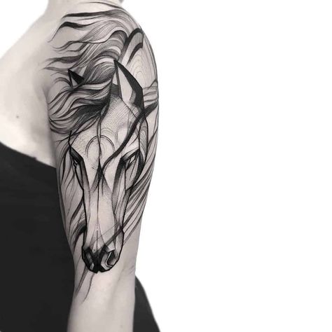 tatouage cheval femme